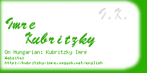 imre kubritzky business card